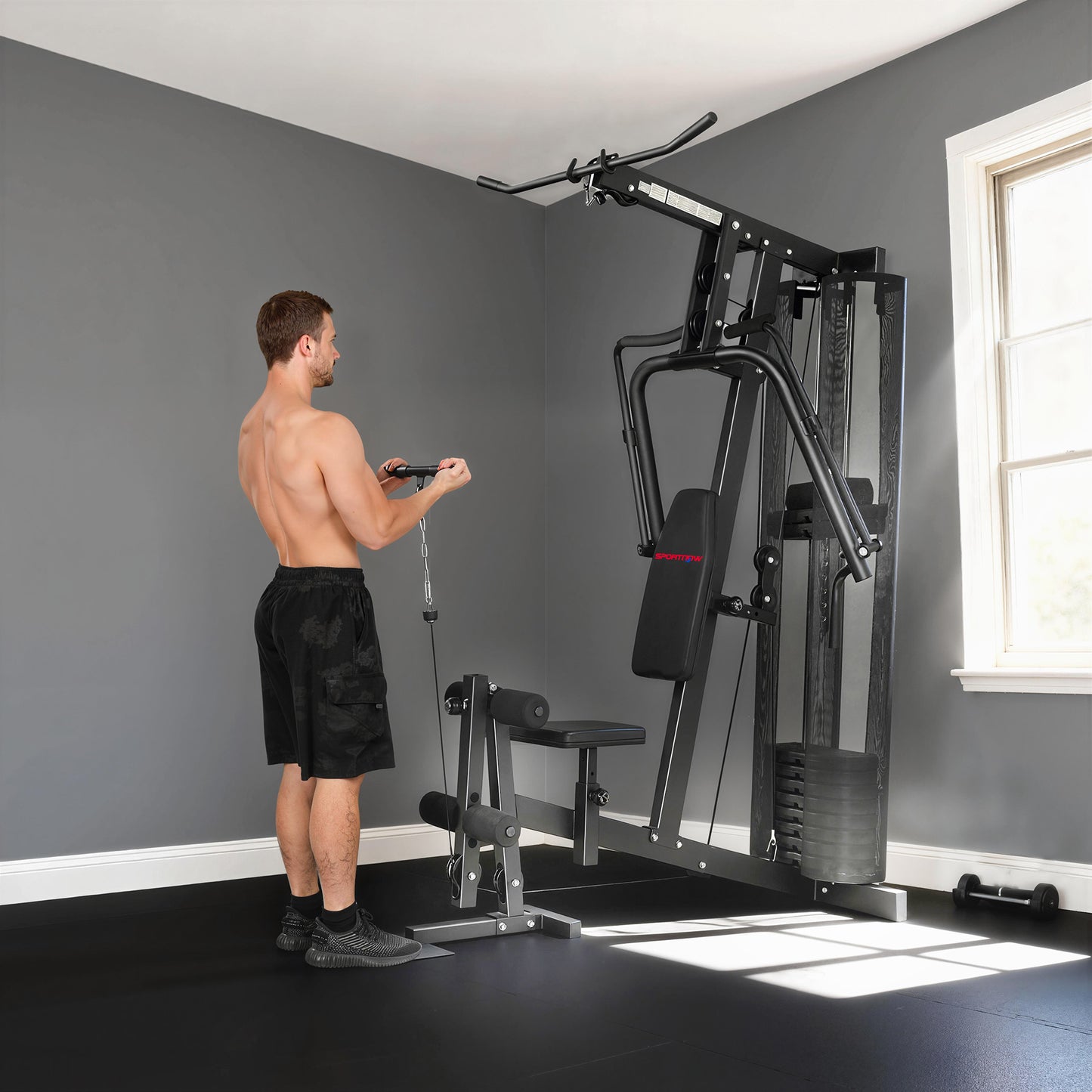 Multi Gym with Adjustable Seat & Back, 45kg Weight Stack