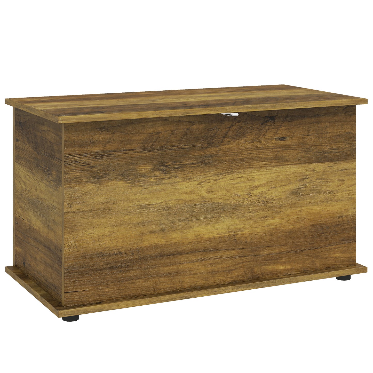 Storage Chest with Safety Hinged Lid, 102L Storage Box, Brown