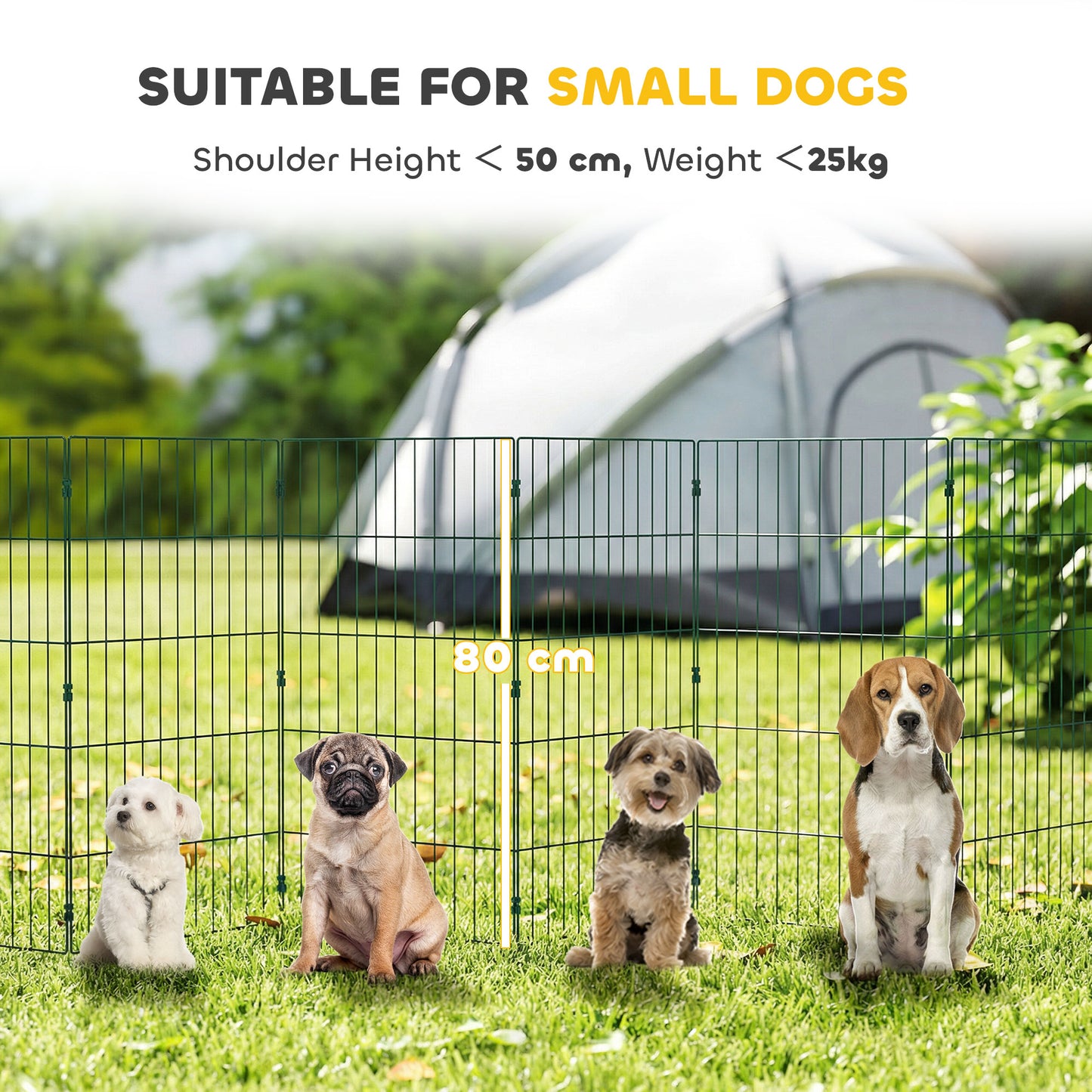 8 Panel Pet Pen, Dog Playpen for Puppies, 80 cm Height