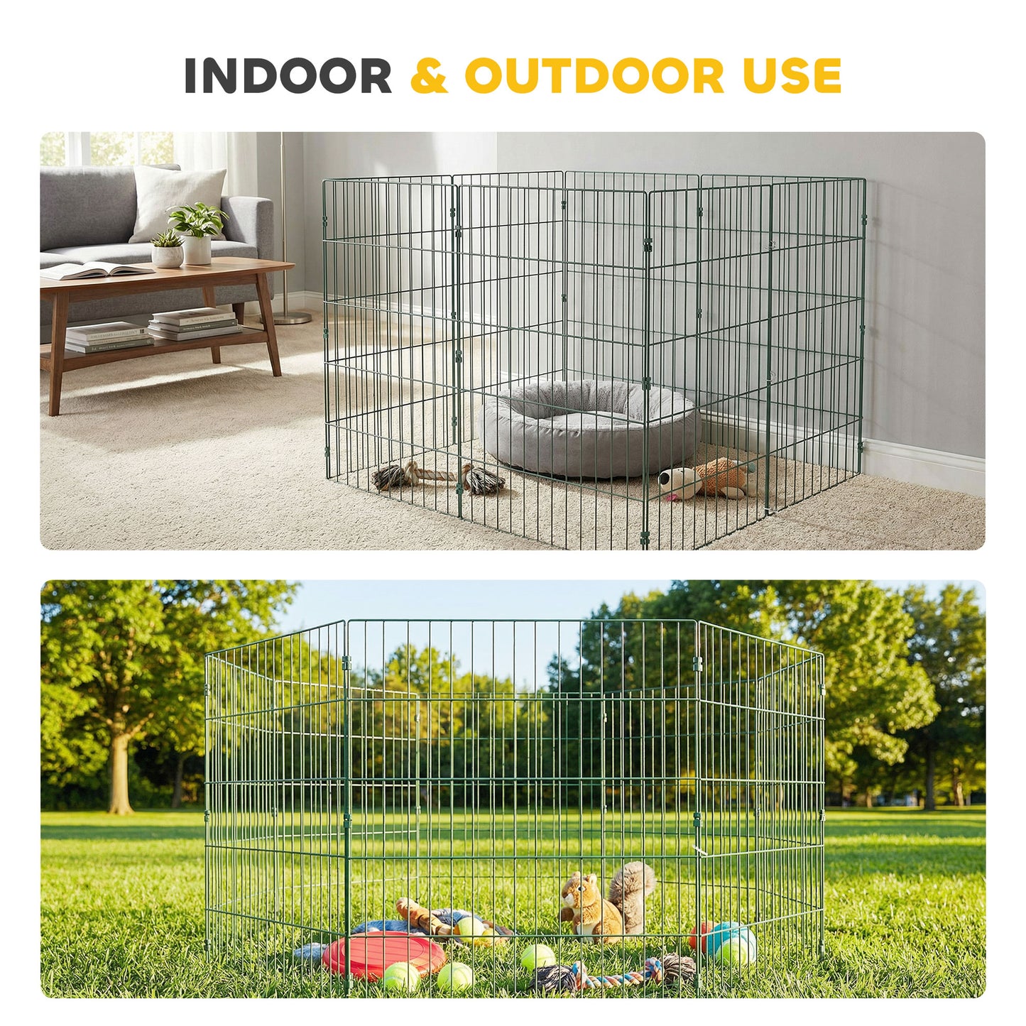 8 Panel Pet Pen, Dog Playpen for Puppies, 80 cm Height