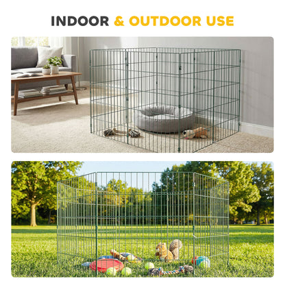 8 Panel Pet Pen, Dog Playpen for Puppies, 80 cm Height