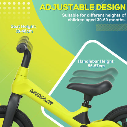 12" Baby Balance Bike w/ Adjustable Seat and Handlebar - Green