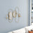 Metal Wall Mirror Decor with Coat Hooks, Modern Decorative Wall Art for Living Room Bedroom, Gold Tone