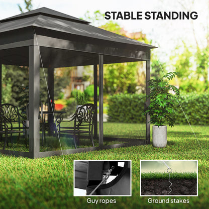 Garden Folding Tent Heavy Duty Pop Up Gazebo for Party Black
