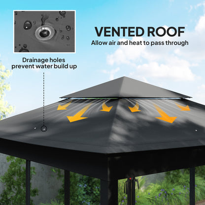 Garden Folding Tent Heavy Duty Pop Up Gazebo for Party Black