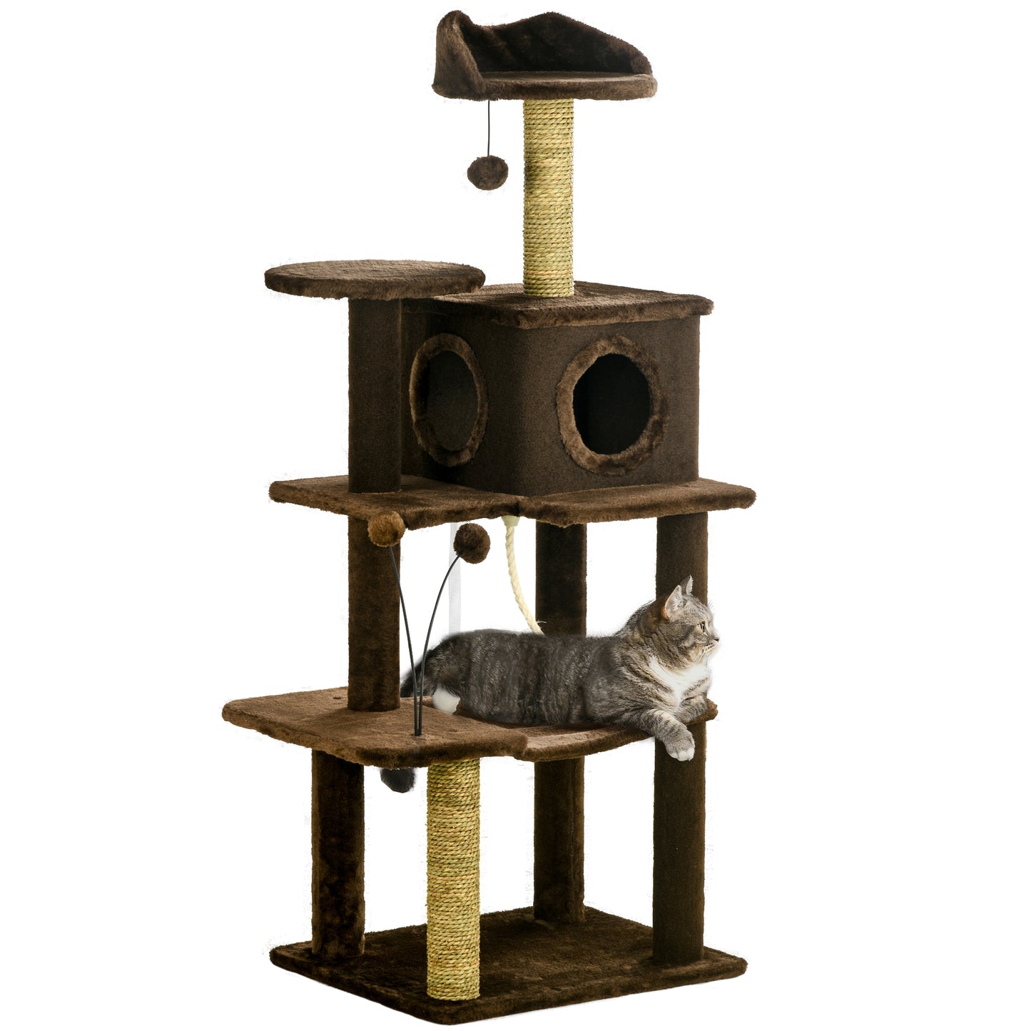 Cat Tree for Indoor Cats, Modern Cat Tower with Scratching Posts, House