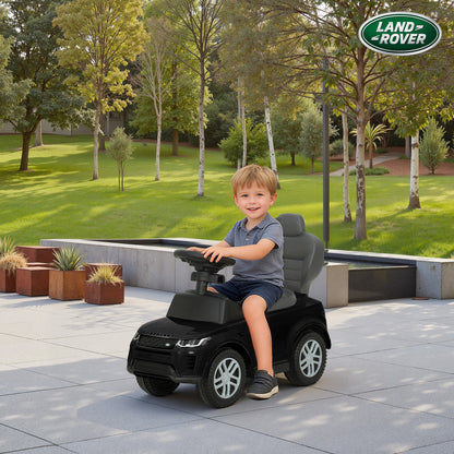 Land Rover Licensed Baby Push Car, 2-in-1 Ride on Car, Black