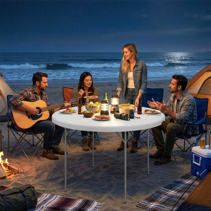 Picnic Table Folding Heavy Duty 120x120 cm, White