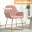 Modern Accent Chair Velvet-Touch Upholstered Armchair Pink