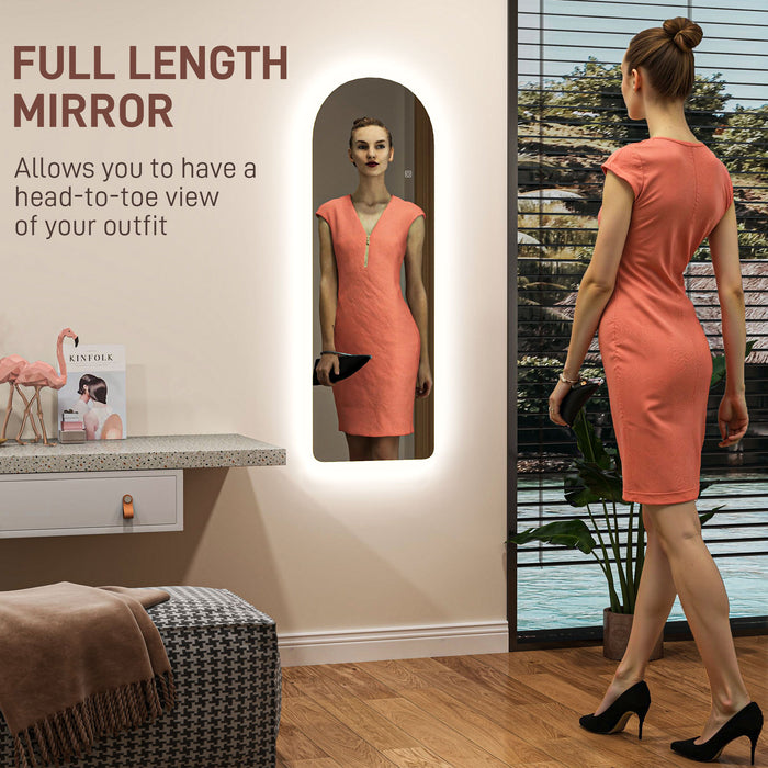 Full Length Wall Mirror with Lights Dimming and 3 Colour Adjustable