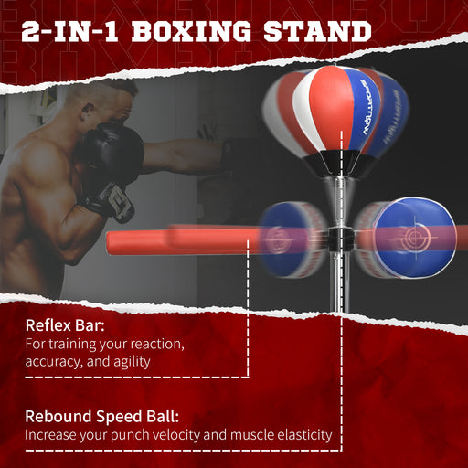 Adjustable Speed Bag with Stand, Reflex Bar, Multicolour