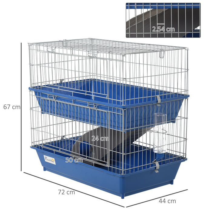 Metal 2-Tier Small Animal Cage Blue