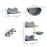 4PCs Wall-Mounted Cat Shelves w/ Scratching Post, Hammock, Nest, Grey and Cream