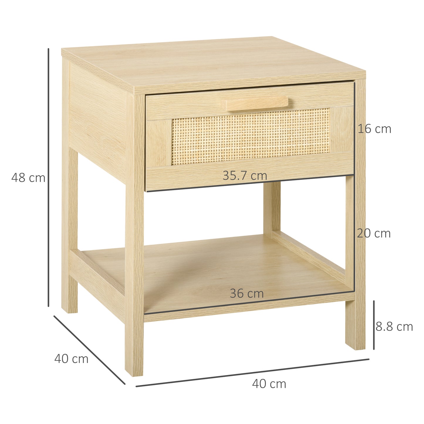 Nightstand Bedside Table End Table Storage Organizer W/ Drawer Shelf