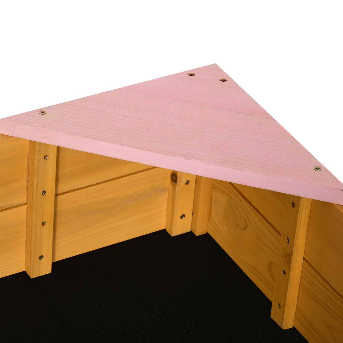 Kids Wooden Sand Pit Sandbox w/ Seats, for Gardens, Playgrounds