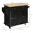 Rolling Kitchen Island Cart with Rubber Wood Top, Spices Black