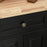 Rolling Kitchen Island Cart with Rubber Wood Top, Spices Black