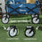 Pull Along Cart Folding Cargo Wagon Trailer Trolley for Beach Garden Use with Telescopic Handle - Blue