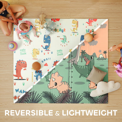 Baby Play Mat, Foldable Activity Playmat, Dinosaur Theme