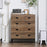 Chest of Drawers, 4-Drawer Storage Organiser Unit with Metal Frame for Bedroom, Living Room, Brown