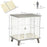 Dog Crate Furniture, Indoor Pet Kennel Cage, Top End Table w/ Soft Cushion, Lockable Door, for Small Dogs, 64.5 x 48 x 70.5 cm - Grey