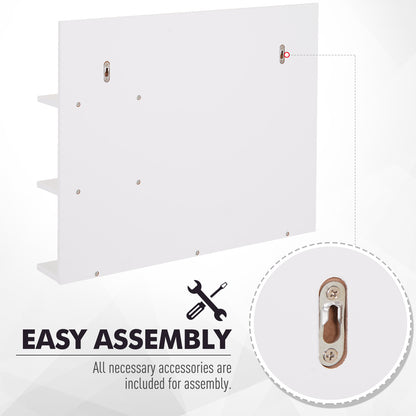 Bathroom Mirror Wall Mount Vanity Mirror with 3 Storage Shelves, White