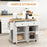 Rolling Kitchen Island Cart with Rubber Wood Top, Spices White