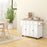 Rolling Kitchen Island Cart with Rubber Wood Top, Spices White