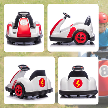 Kids Bumper Car with Game-Inspired Design and Oversized Wheels, 360-Degree Spin Electric Ride on Toy, Dual Motors, Music and Horn for Toddlers, Bumper Car for Kids Ages 37-96 Months, Red