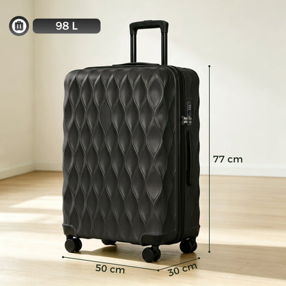 28Inch Suitcase Hard Shell Checked Luggage with TSA Lock, Black