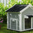 Wooden Dog House with Openable Roof, Removable Floor, Light Grey