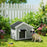 Wooden Dog House with Openable Roof, Removable Floor, Light Grey