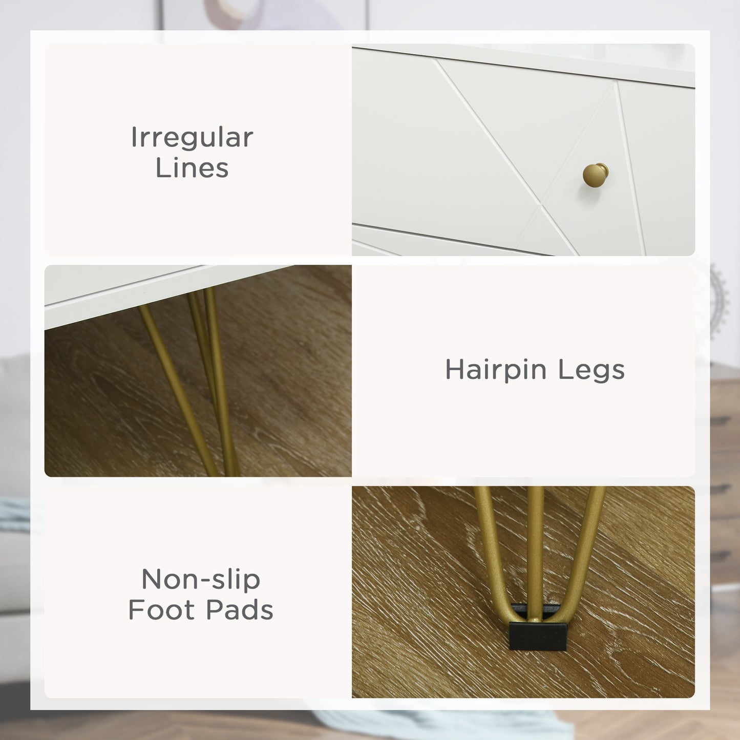 Chest of Drawers, 4 Drawers Dresser Storage Organiser for Bedroom