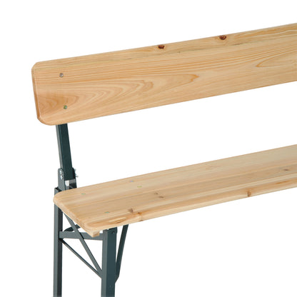 3PC Wooden Garden Picnic Set Patio Dining Table Bench Chair Party