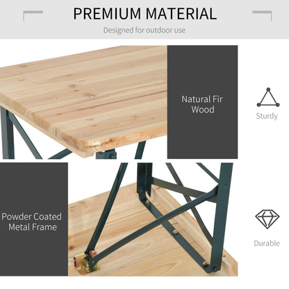 3PC Wooden Garden Picnic Set Patio Dining Table Bench Chair Party