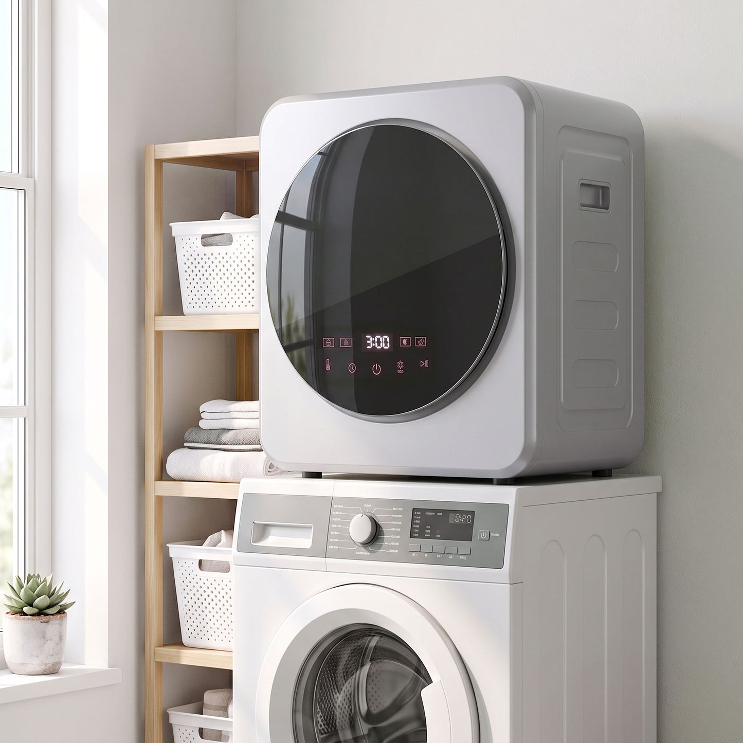 800W Compact Dryer Machine, 4 kg Small Vented Tumble Dryer, Silver