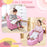 Kids Toddler Sofa Children's Armchair Footstool with Thick Padding, Anti-skid Foot Pads, 30 x 28 x 21cm, Pink