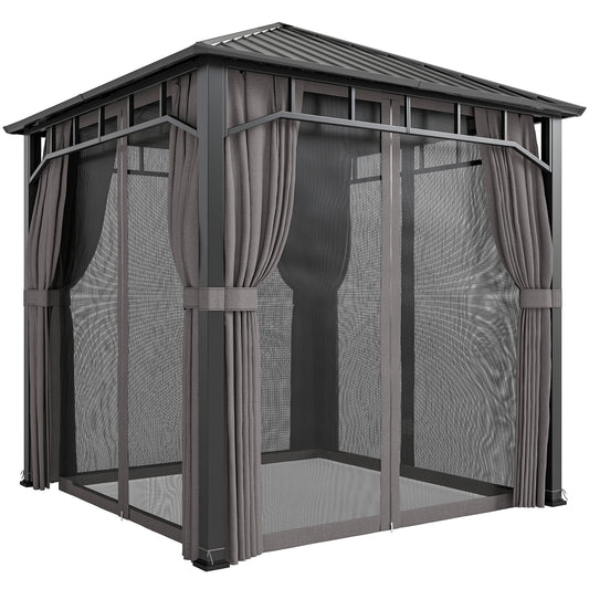 2.5 x 2.5 m Hardtop Gazebo with Galvanised Steel Roof and Sides