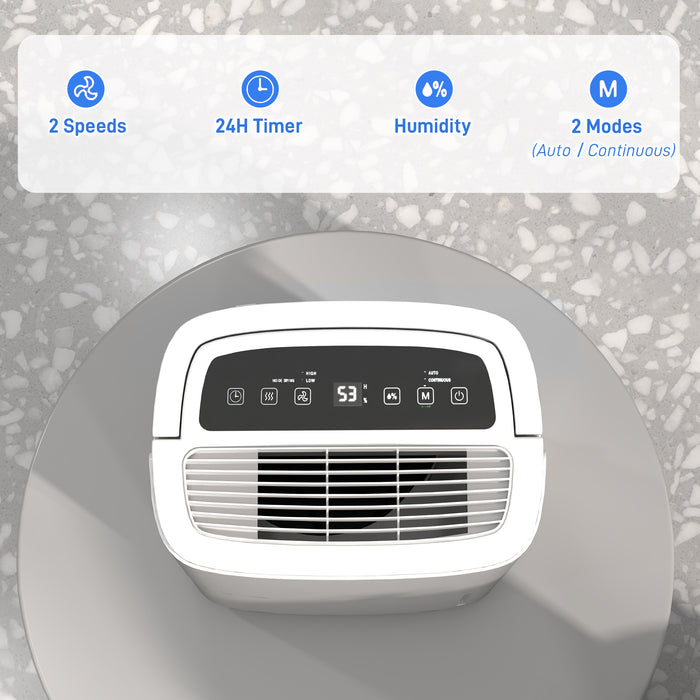 20L/Day Dehumidifier with Continuous Drainage, 5L Water Tank, Timer