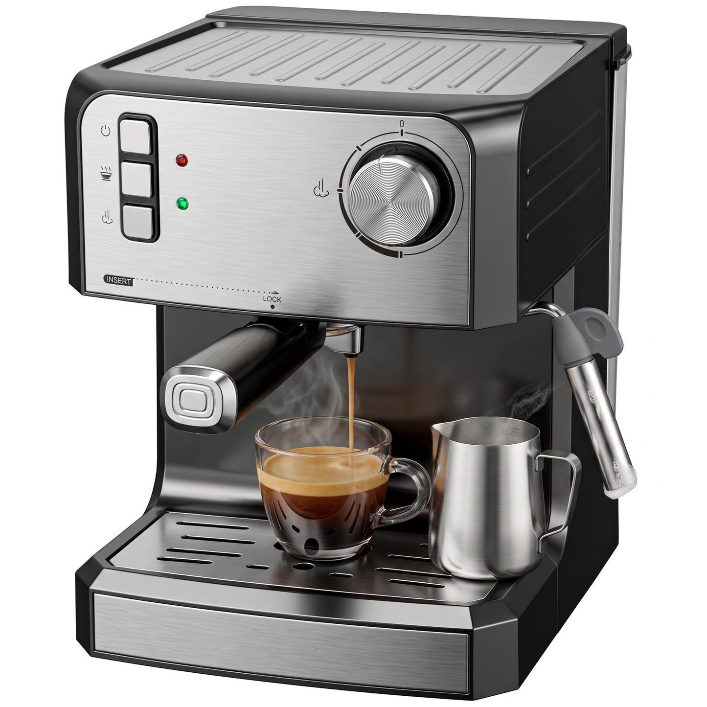 Espresso Machine, 20-Bar, 1.6 L Tank, Black