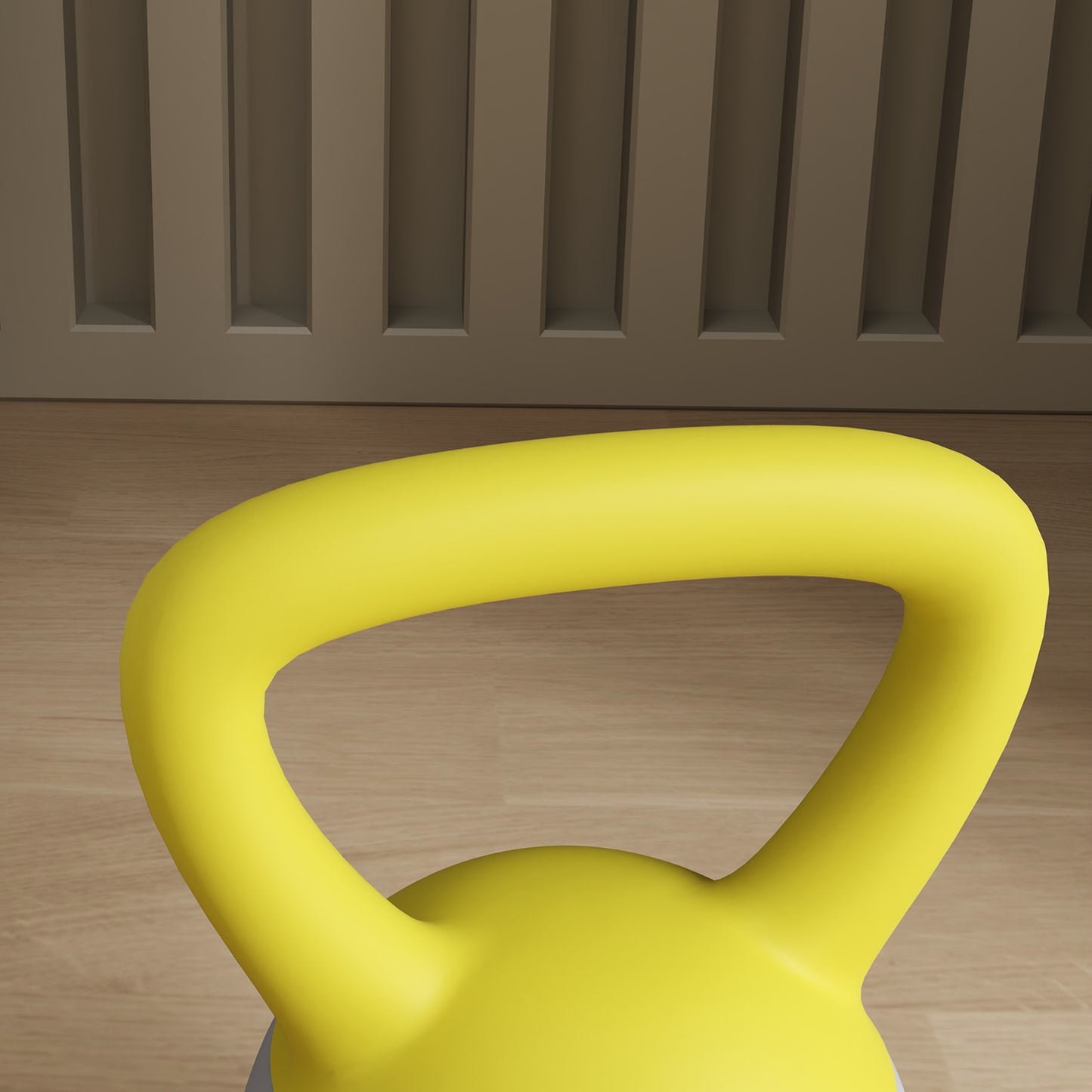 4KG Kettlebell with Soft Body and Non-Slip Handle, Yellow and Grey