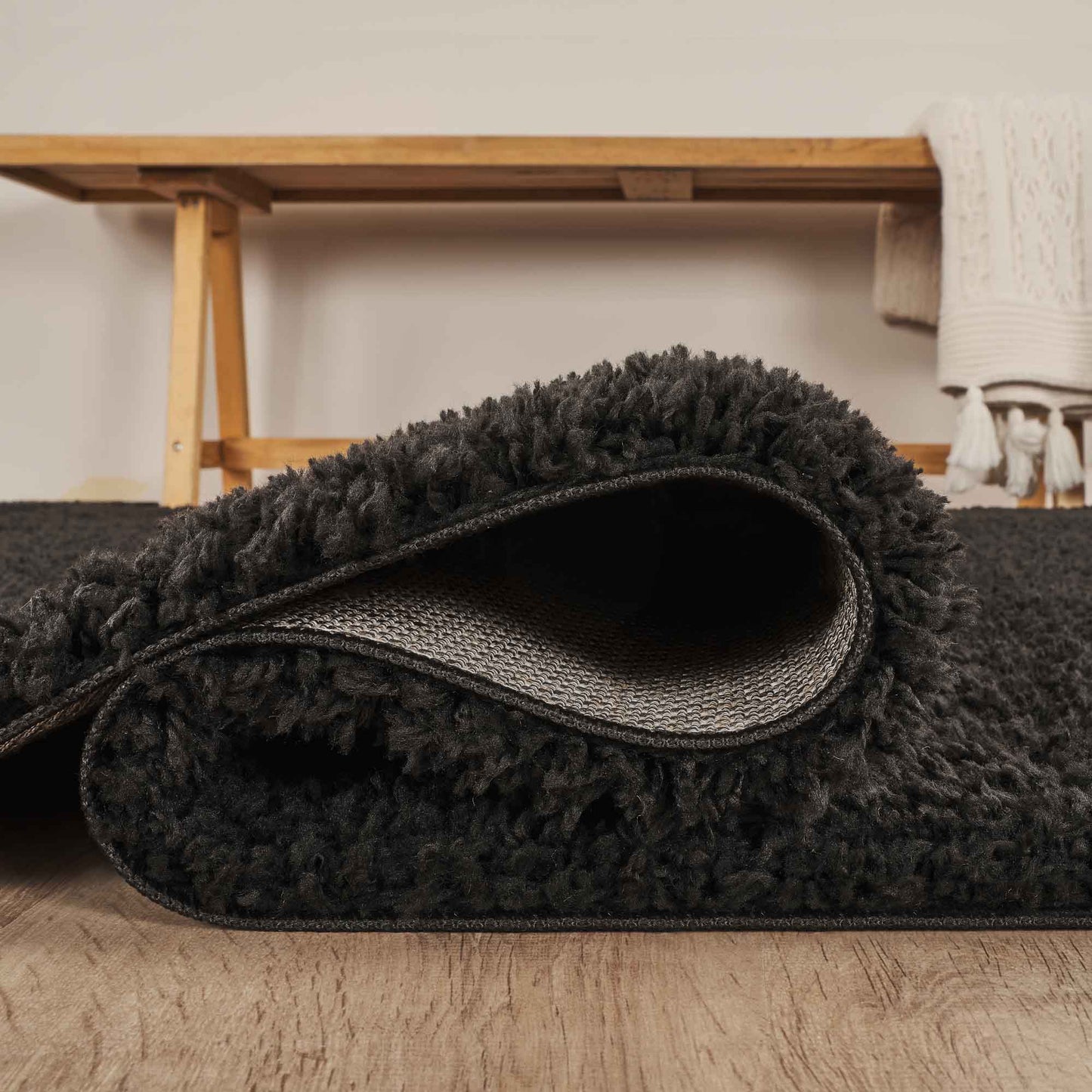 Ainsley Modern Plain Living Room Shaggy Area Rug