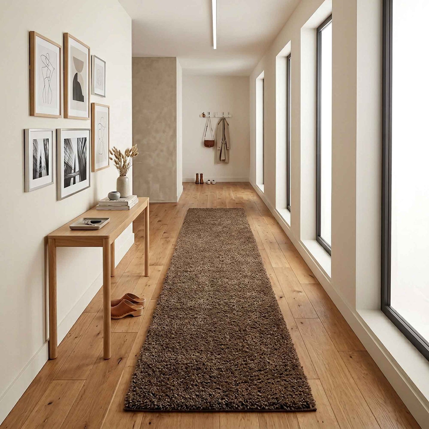 Ainsley Modern Plain Living Room Shaggy Area Rug