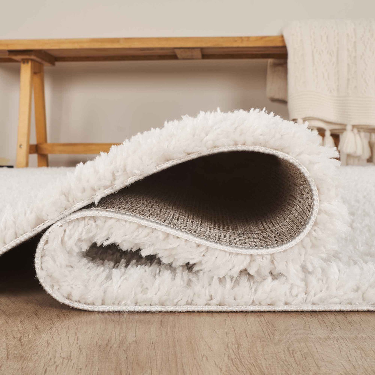 Ainsley Modern Plain Living Room Shaggy Area Rug - 13 Colours Available