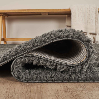 Ainsley Modern Plain Living Room Shaggy Area Rug - 13 Colours Available