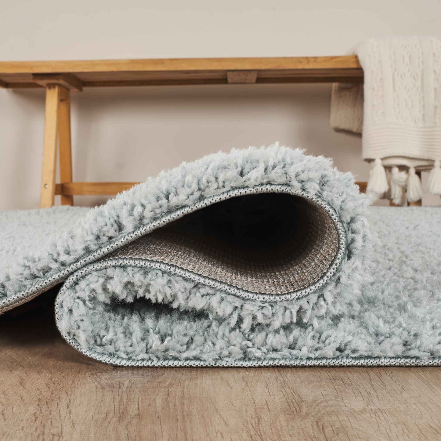 Ainsley Modern Plain Living Room Shaggy Area Rug - 13 Colours Available
