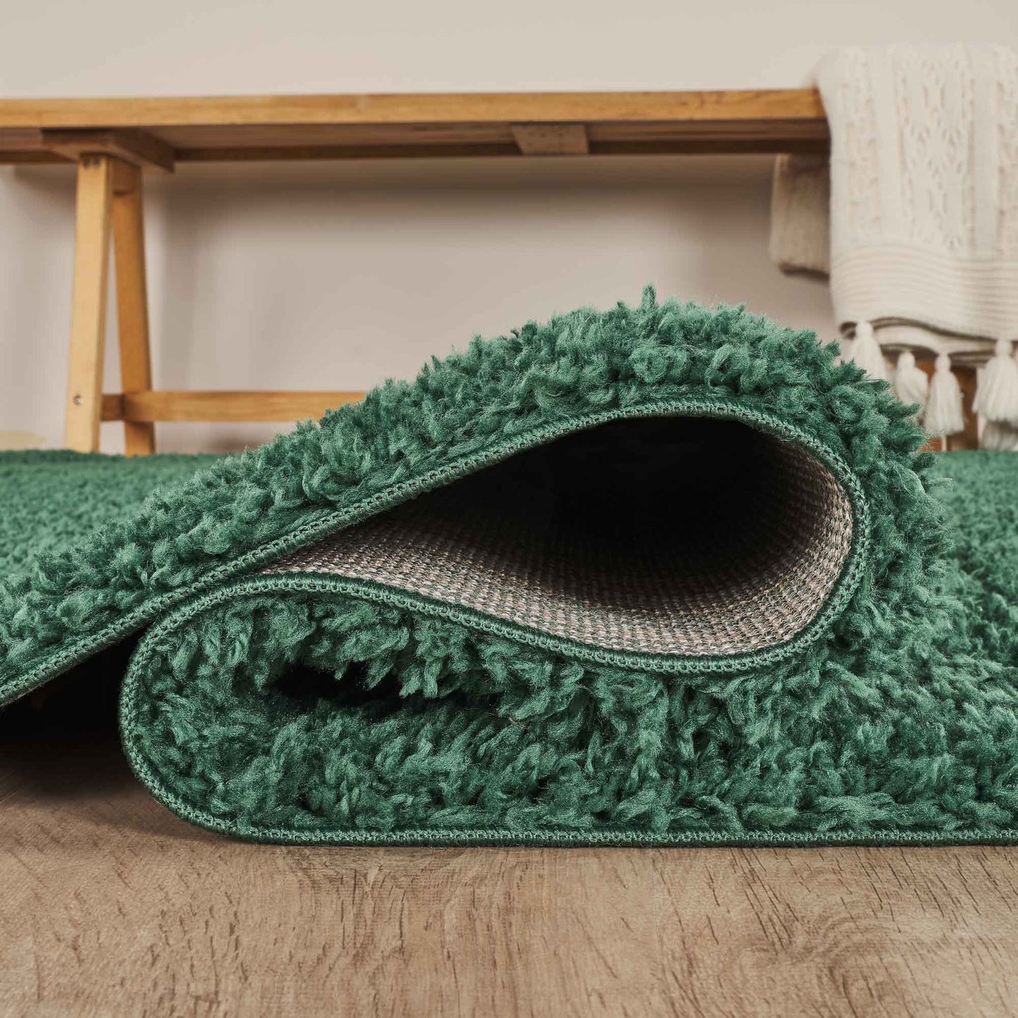 Ainsley Modern Plain Living Room Shaggy Area Rug - 13 Colours Available