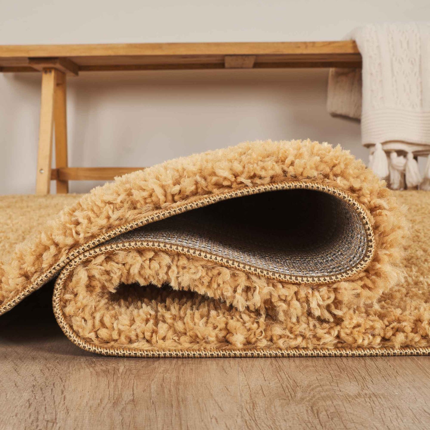 Ainsley Modern Plain Living Room Shaggy Area Rug - 13 Colours Available