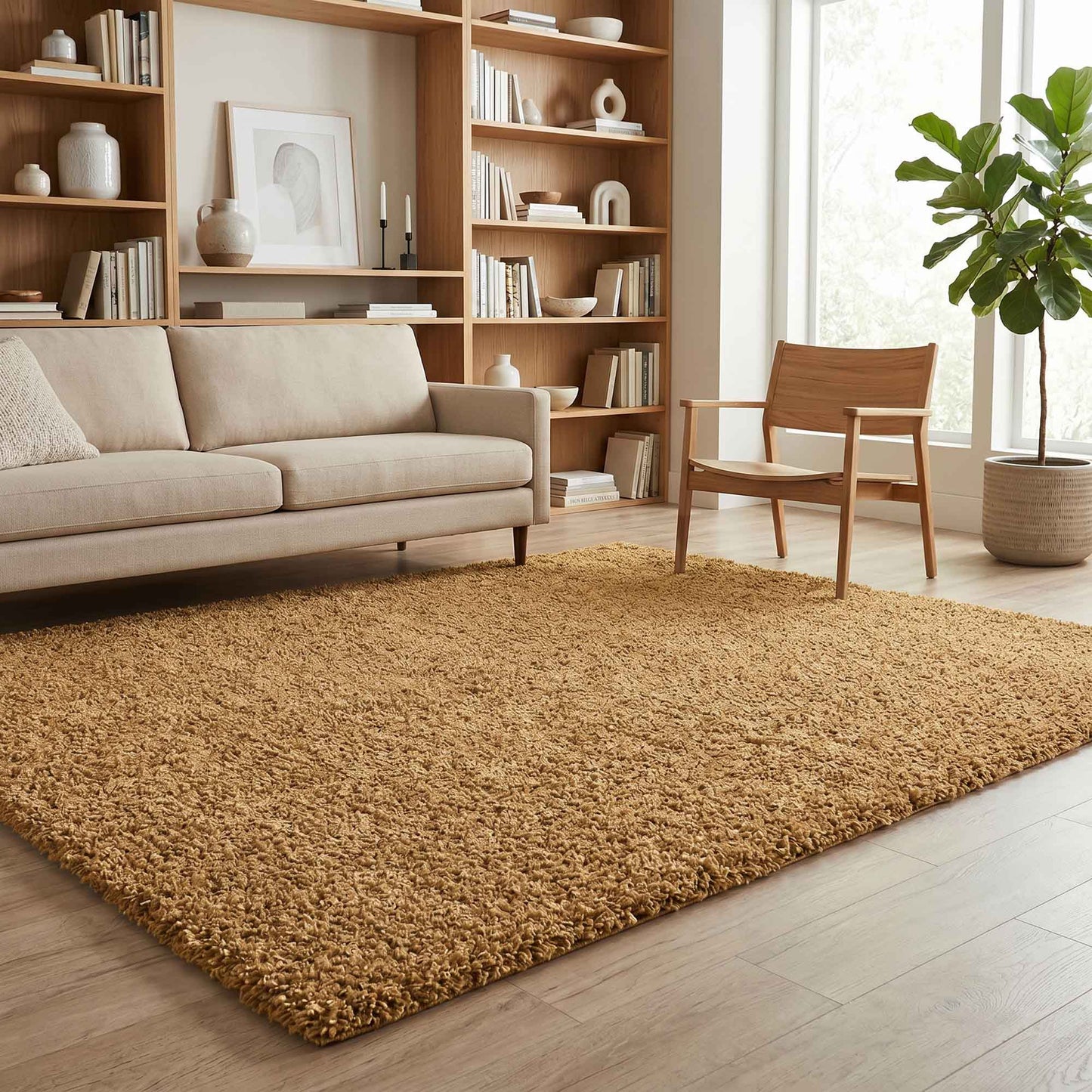 Ainsley Modern Plain Living Room Shaggy Area Rug