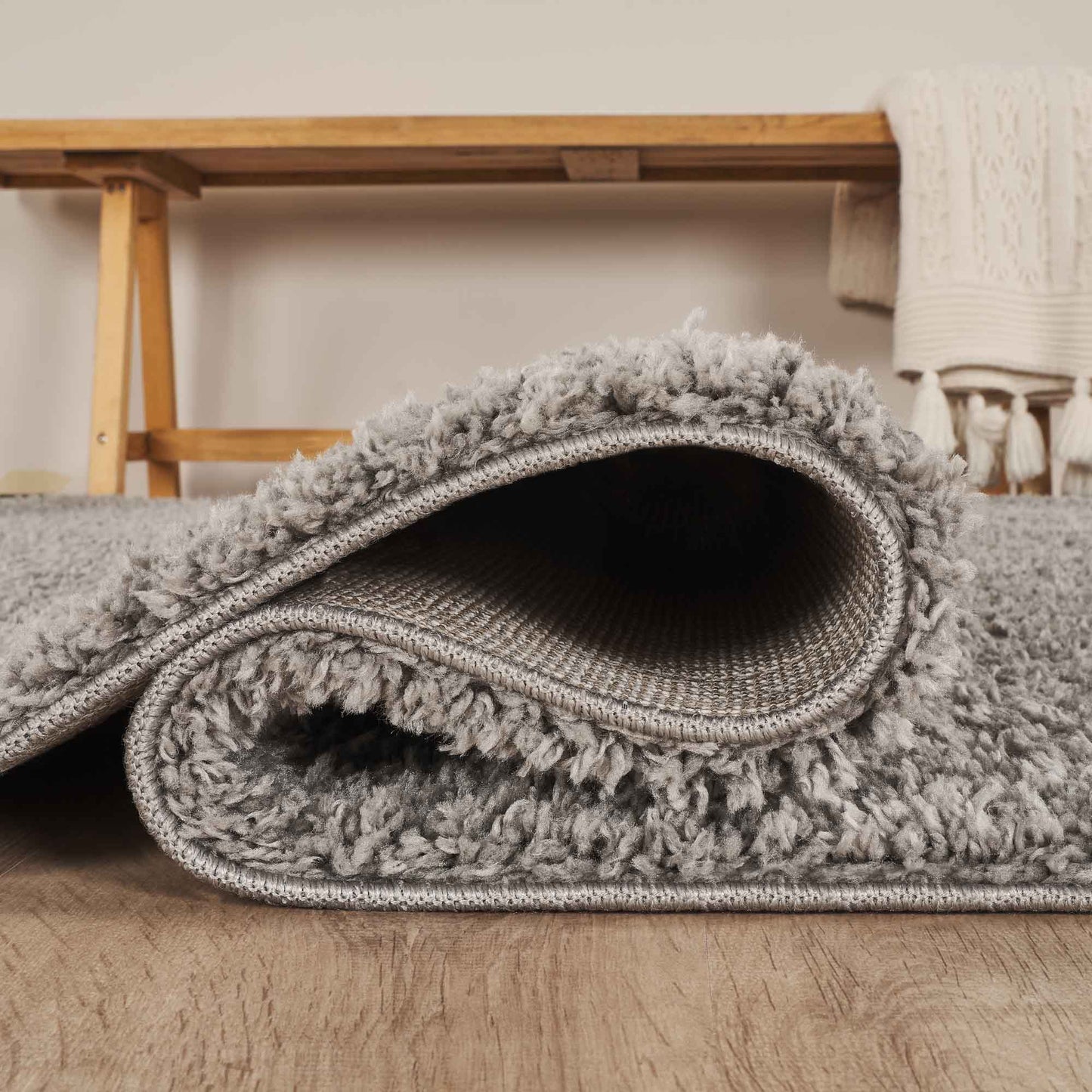 Ainsley Modern Plain Living Room Shaggy Area Rug - 13 Colours Available